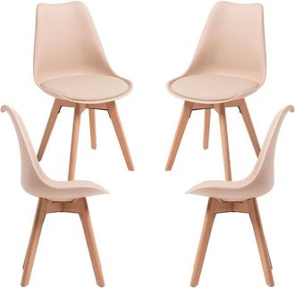 Regalos Miguel Regalos Miguel - Packs Sillas Comedor - Pack 4 Sillas Synk Basic - Beige