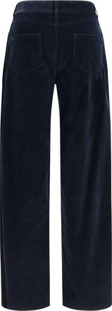 Max Mara Corduroy Velvet Palazzo Trousers - Navy