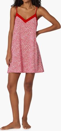 Bedhead Pajamas Bursting With Love Chemise In Red/white