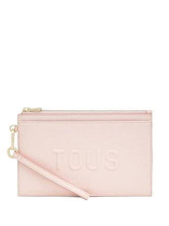 Tous embossed-logo zip-top wallet - women - Polyurethane - One Size - Pink