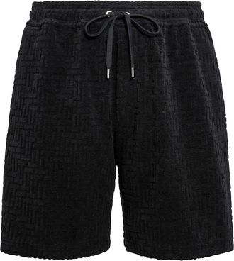 Tatras Black Textured Shorts with Adjustable Drawstring