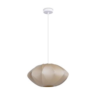 Paco Home L&aacute;mpara Colgante Luminaria De Suspensi&oacute;n Sal&oacute;n Dormitorio Comedor Moderna Nylon E27 Beige, L&aacute;mpara Colgante - Tipo 2 - Paco Home