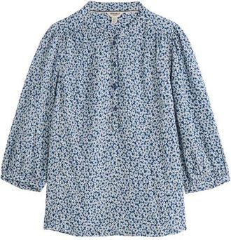 Seasalt Cornwall Willow Path Floral Print Popover Top in Bunched Cornflowers at Nordstrom, Size 12