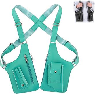 Generic Premium Leather Adjustable Underarm Shoulder Bag for Men & Women, Hidden Adjustable Anti Pickpocket Accessories Waterproof (Green)