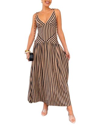 Multi Seating Company ESEA Linen-Blend Midi Dress