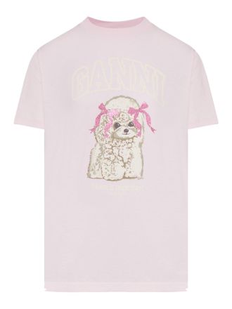 Ganni JERSEY T-SHIRT WITH FRONT PRINT - Ganni - Woman