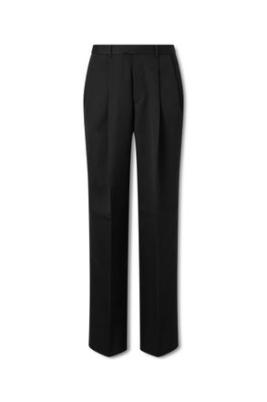 Givenchy Straight-Leg Pleated Grain De Poudre Wool Trousers