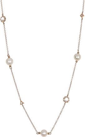 Anzie 14K Gold Cleo 7-8mm Cultured Pearl & Stone Necklace in White/Gold at Nordstrom Rack
