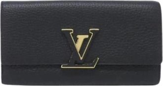 Louis Vuitton Pre-owned Long wallet (bi-fold) - Dames - Vintage Accessoires - Zwart - ONE Size - Leer - Vintage