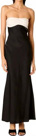 Nia Sunset Midi Dress In Black