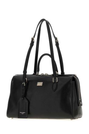 Dolce & Gabbana Womens Black Leather Vittoria Handbag Nero Borse A Mano