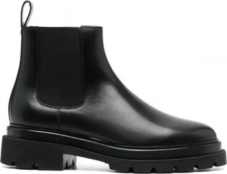 Santoni Leren Slip-On Laarzen - Dames - Chelseaboots - Zwart - 37 EU - Leer - Schoenen