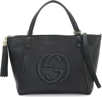 Gucci Soho Black Leather Handbag Shoulder Bag Tote Bag (Pre-Owned)