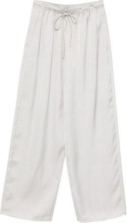 Emporio Armani Wide Trousers, female, White, Size: 2XS Striped Wide Trousers