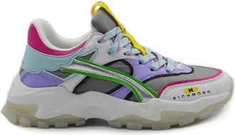John Richmond Dames Leren Sneakers met 5cm Hak - Dames - Sneakers - Veelkleurig - 39 EU - Schoenen