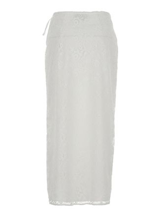 Msgm All-Over Embroidered Skirt - White