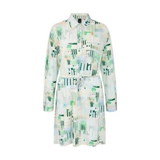 Marc Cain City Vibing Mini Shirt Dress - Dames - Jurken - Veelkleurig - Maat: 3XL Viscose