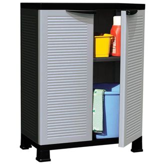 Berkfield Home Plastic Cabinet 68x39x92 cm in Grey | Size: 68 x 39 x 92 cm