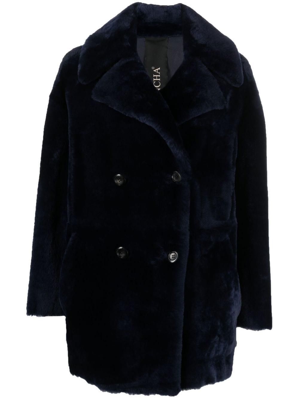 コート BLANCHA WOOL FABRIC, NYLON FABRIC AND SHEARLING COAT Blancha Wool Fabric, Nylon Fabric And Shearling Coat