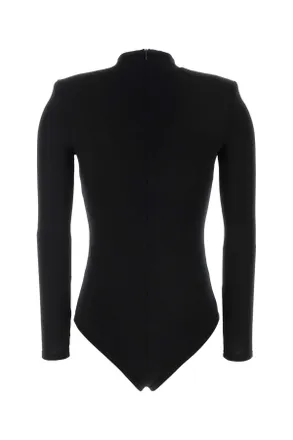 Jil Sander Womens Black Wool Bodysuit Exterior: Maglie Sweater