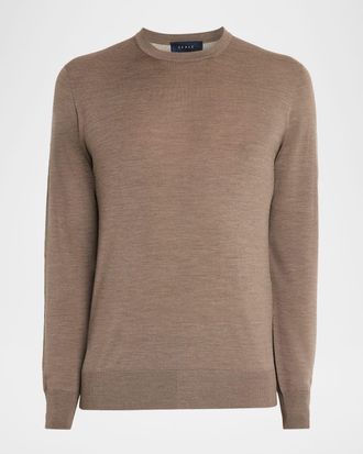 Sease Men & apos;s Virgin Wool Heathered Crewneck Sweater