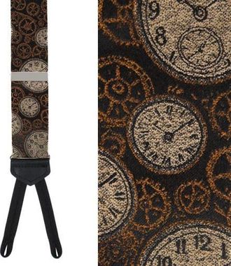 Trafalgar Store Horologe Novelty Silk Formal End Suspenders in Black at Nordstrom