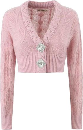 Generic European and American style womens twist knitted vest top high waist shorts cardigan sweater jacket-pink short jacket-M