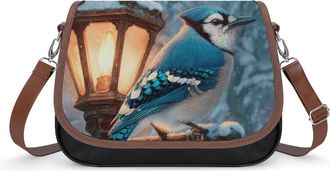 Generic Blue Jay Bird Snowy Day Fashion Womens Crossbody Bags Novelty Handbag Shoulder Bag Purse