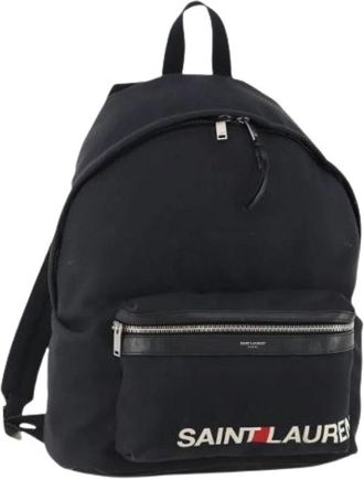 Saint Laurent Pre-owned Backpacks, female, Black, Size: ONE SIZE Pre-owned Vintage Canvas Backpack