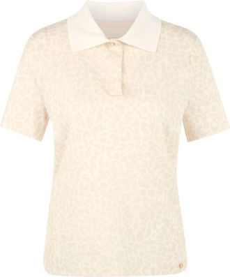 Marc Cain Polo Shirt - Dames - Polos - Beige - XL - Katoen - Tops
