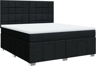 vidaXL Vidaxl - Cama Box Spring Con Colch&oacute;n Tela Negro 180x200 Cm