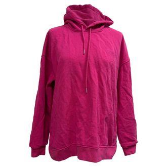 Ganni Ganni Logo-Embroidered Hoodie in Pink Cotton