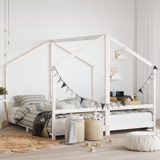 vidaXL Vidaxl - Estructura De Cama Para Ni&ntilde;os Madera Pino Blanco 2x(90x190) Cm