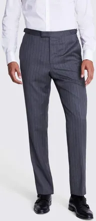 Vitale Barberis Italian Tailored Fit Grey Stripe Morningwear Trousers