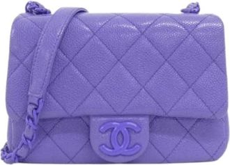 Chanel Pre-owned Caviar Skin Shoulder Bag - Dames - Vintage Mini Tas - Paars - ONE Size - Leer - Vintage