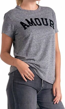 Elan Amour Crew Neck Top In Grey