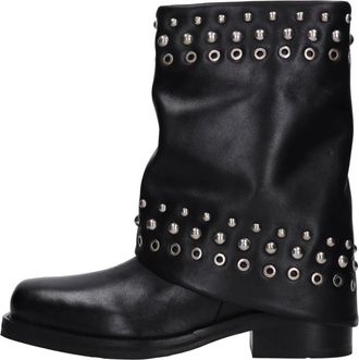Emanuelle Vee 442M-717-12 Enkellaars - Dames - Cowboylaarzen - Zwart - 37 EU - Leer - Schoenen