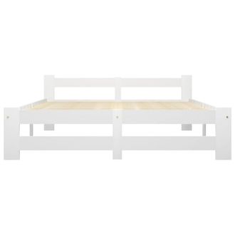 Berkfield Home Elegant Bed Frame White Solid Pine Wood 160x200 cm