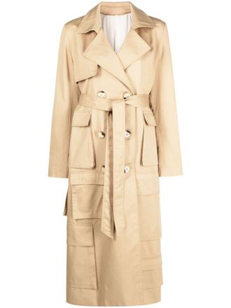 ACT N&ordm;1 notched-lapel gabardine trench coat - women - Cotton - 38 - Neutrals