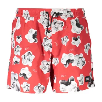 Karl Lagerfeld Beachwear, male, Red, Size: 2XL Mid-length Swim Boxer