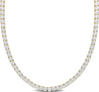 Mimi & Max 33 CT TGW Created White Sapphire Tennis Necklace in Yellow Plated Sterling Silver