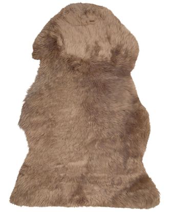 Beliani Piel de oveja decorativa de piel genuina marr&oacute;n 100 110x65cm