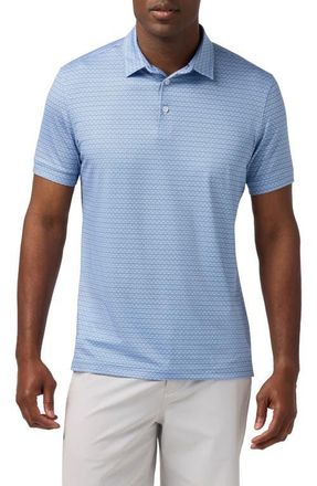 Mizzen+Main Versa Trim Fit Performance Golf Polo in Cloud Blue Club Crest at Nordstrom, Size Xx-Large