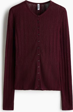 H&M Cardigan in Pointellestrick - Red