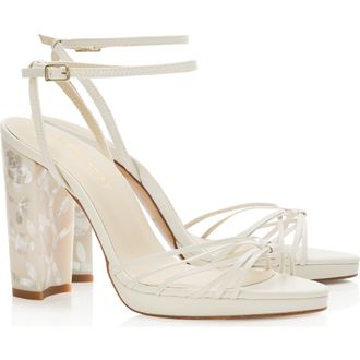 Freya Rose Rosalina Ankle Strap Pearl Platform Heel Sandal in Ivory at Nordstrom, Size 38