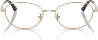 Jimmy Choo London 51mm Oval Optical Glasses in Pale Gold /Demo Lens at Nordstrom