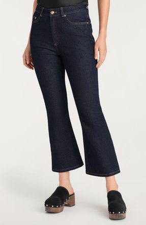 Cinq &agrave; Sept Stevie Crop Flare Jeans in Indigo Noir at Nordstrom, Size 00