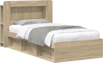 vidaXL Estructura De Cama Con Almacenamiento Roble Sonoma 90 X 190 Cm Vidaxl