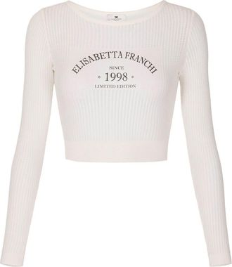 Elisabetta Franchi Printed Logo Knit Top