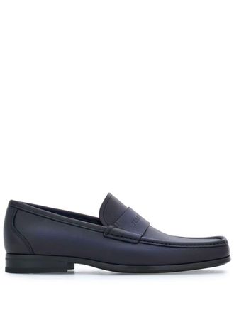 Ferragamo logo-debossed leather loafers - Blue